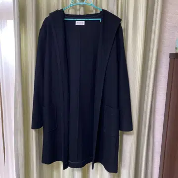 새상품급! 플라스테 후드 부착 블랙 롱 코트
