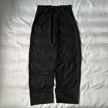90s vintage 블랙 린넨 x 레이온 이지 와이드 팬츠