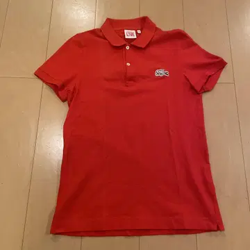 LACOSTE 라코스테 피케 셔츠 반팔 레드 자수 로고