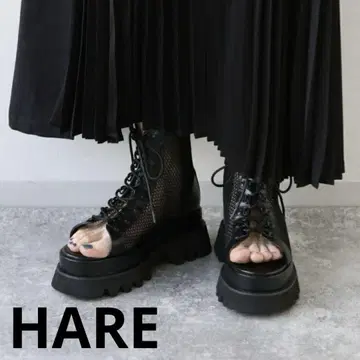 [ HARE ] 레이스업 메쉬 부 블랙 L 사이즈