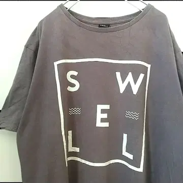 SWELL 빅 로고 빅 루즈 티셔츠 보라색 계열 2XL 해외 구제 의류