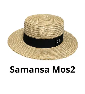 Samansa Mos2 밀짚 벙거지 블랙 리본