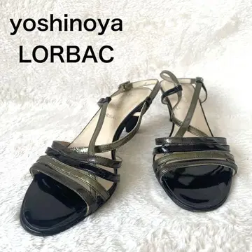 yoshinoya LORBAC 샌들 블랙과 올리브 그린 이탈리아 35