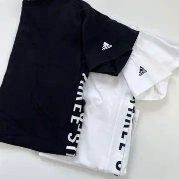 adidas 티셔츠 반팔 여성용 블랙 화이트 2세트