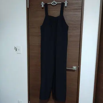 글로벌 워크 이지 케어 와이드 멜빵바지 흑먹색