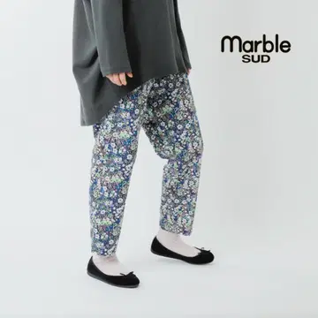 marble SUD 마블슈드 코튼 플라워 비숑 테이퍼드 팬츠
