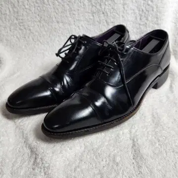 리갈 스트레이트 팁 블랙 가죽 비즈니스 슈즈 일본산 24.5cm
