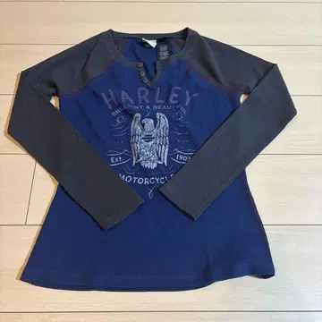 Harley Davidson 긴팔 T셔츠 S 네이비