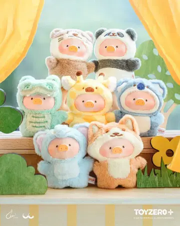 최신작 lulu 아기 돼지 PVC 페이스 봉제 인형 키링 동물 버전