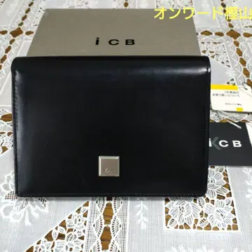 [ICB] 지갑 접이식 블랙 가죽 포켓 남녀 공용 온워드 카시야마 반지갑