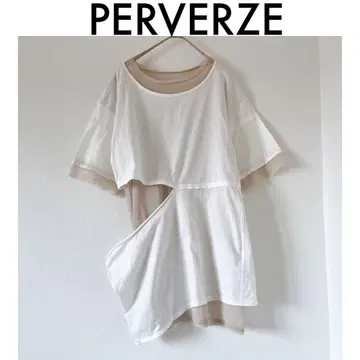 인기! [PERVERZE] 시어 레이어드 티셔츠 T셔츠 화이트