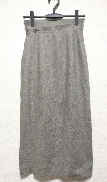 요건 레일 린넨 롱 랩 스커트 M