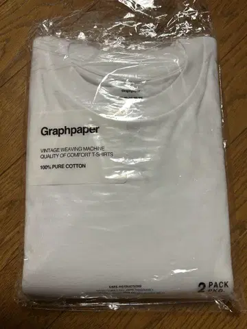 Graphpaper 크루넥 티셔츠 2팩 사이즈 3 화이트