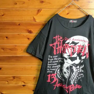 락 밴드 더 썰틴 The THIRTEEN 반팔 티셔츠 블랙 XL