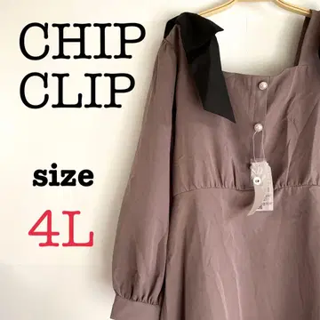 CHIP CLIP 칩클립 [ 4L ] 어깨 리본 미니 원피스 빅 사이즈