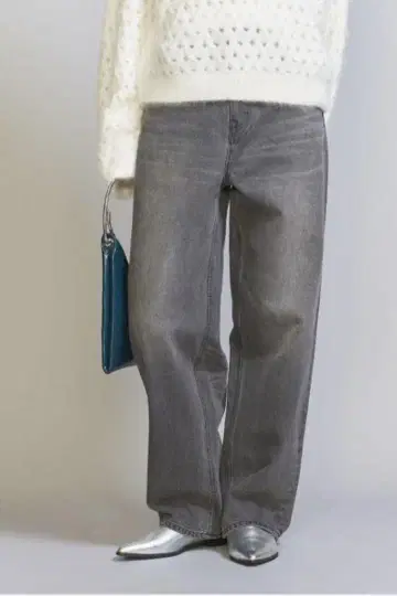 [ UNITED ARROWS ] 블랙 데님 스트레이트 팬츠 워셔블