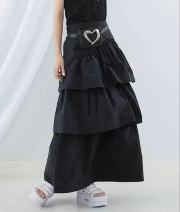 Ray BEAMS 롱 스커트 블랙