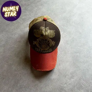 archive grunge mesh cap y2k brown orange