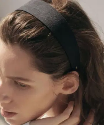 [IRIS 47] linen frame head band 블랙