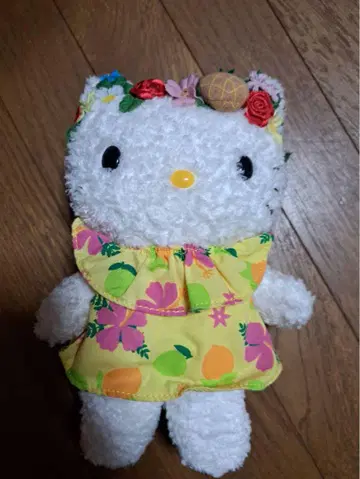 레어 헬로키티 썸머 봉제 인형 하이비스커스 2001년 제작