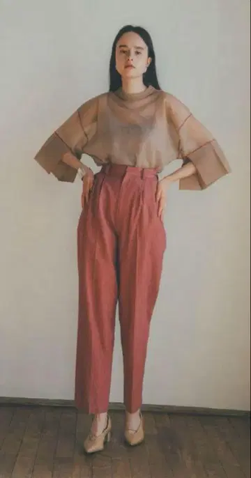 CLANE SEE-THROUGH LINE KNIT TOPS
