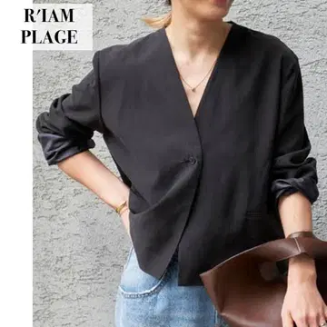 PLAGE 24SS RIAM 큐프라 블라우스 숏 자켓 블랙