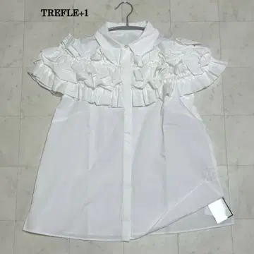 미사용 새상품 TREFLE+1 블라우스 프릴 튤 화이트 Free