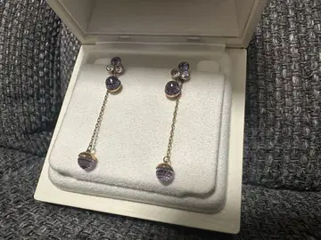 Swarovski 퍼플 드롭 귀걸이
