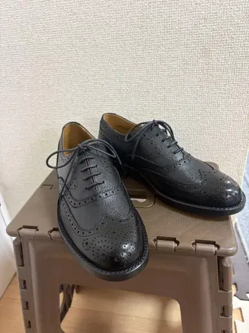 REGAL 블랙 풀 브로그 그레인 가죽 23cm