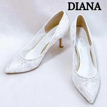 극미품 DIANA Cinderella 웨딩 레이스 튤 펌프스