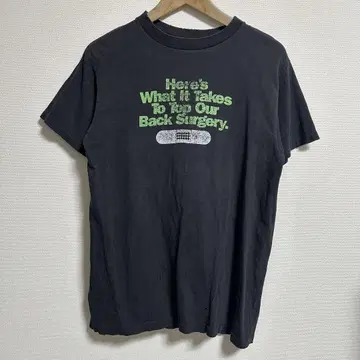 90s 척추 디자인 티셔츠 페이드