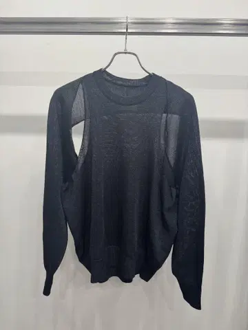 SSSTEIN GLITTER KNIT LAYERED RAGLAN CREW