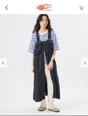 BEAMS 나일론 피싱 베스트 어레인지 원피스