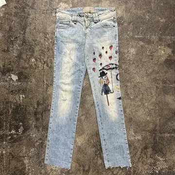 John Galliano 낙서 데님