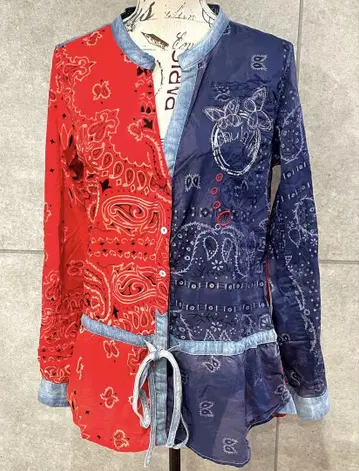Desigual JENIFER 페이즐리 디자인 셔츠 바이컬러 L
