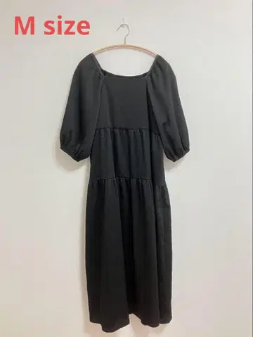 natural couture 볼륨 소매 개더 티어드 원피스