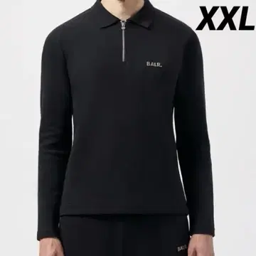 BALR. 미사용 새상품 볼러 집업 피케 셔츠 XXL 블랙