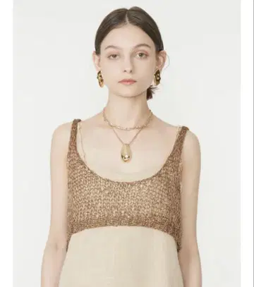 EAPHI SPANGLE KNIT BUSTIER 브라운