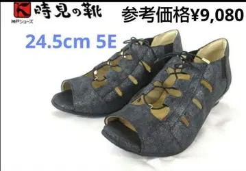 여성용 샌들 레이스업샌들 24.5cm/5E 블랙