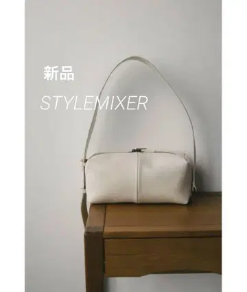 새상품 STYLEMIXER 와이드 벨트 스퀘어 백 화이트