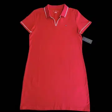 택 포함 새상품 타미힐피거 레드 폴로 원피스 반팔 M 사이즈