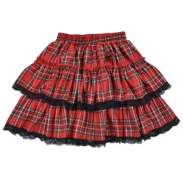 하늘하늘 티어드 레이스 스커트(RED)