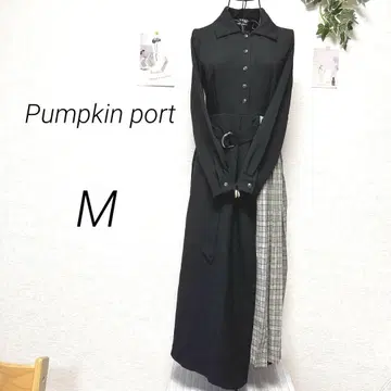 9786 Pumpkin port 도킹 긴팔 롱 원피스 M