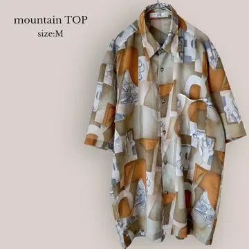 mountain TOP 새상품급 반팔 셔츠 남성용 빈티지 올 패턴 레트로