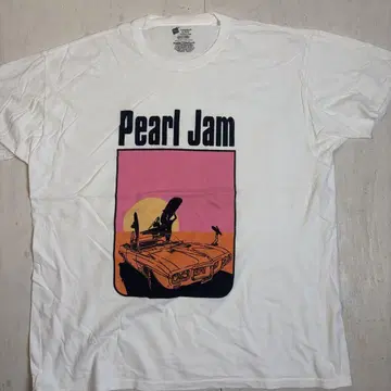 밴드 티셔츠 펄 잼 PEARL JAM 화이트 hanes XL
