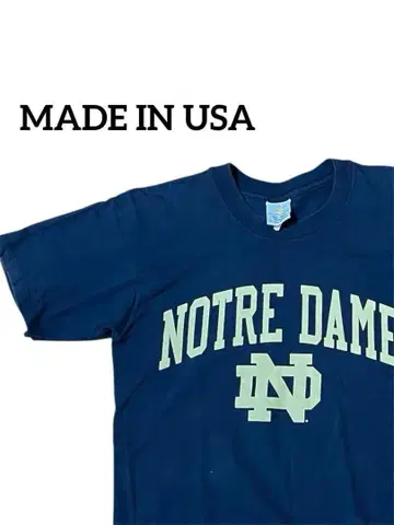 NOTRE DAME 칼리지 T셔츠 made in USA