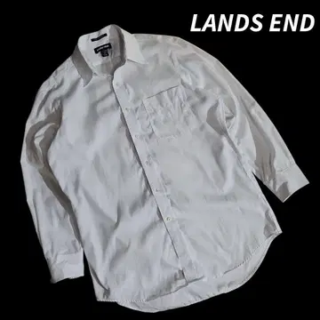 LANDS END 긴팔 와이셔츠 화이트 탄탄한 원단 84753