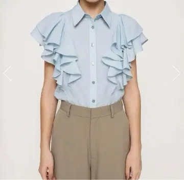 SLY 상의 SHEER FRILL 블라우스 프리 사이즈
