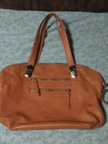 이탈리아제 Gillvo 가죽 핸드백 (약 40cm) 오렌지 계열