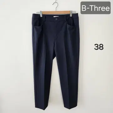 B-Three 비쓰리 조젯 테이퍼드 팬츠 38 네이비